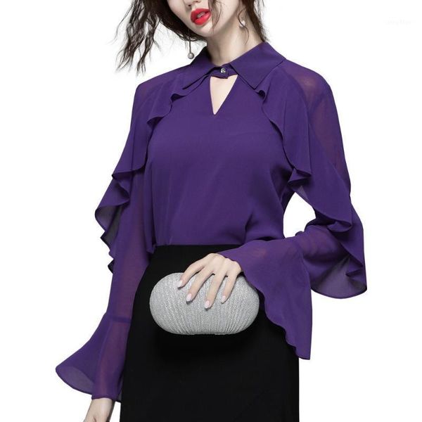 spring autumn female ladies ruffled korean fashion clothing , women 4xl purple long sleeve chiffon blouse shirts women's blouses &, White
spring autumn female ladies ruffled korean fashion clothing , women 4xl purple long sleeve chiffon blouse shirts women's blouses &, White