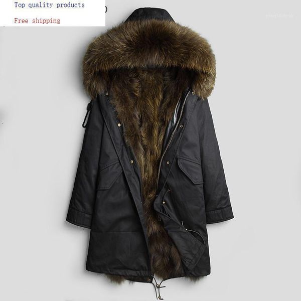 men's leather & faux winter jacket men parka real fur coat warm raccoon liner plus size long jackets overcoat parkas hombre dk1015, Black
men's leather & faux winter jacket men parka real fur coat warm raccoon liner plus size long jackets overcoat parkas hombre dk1015, Black