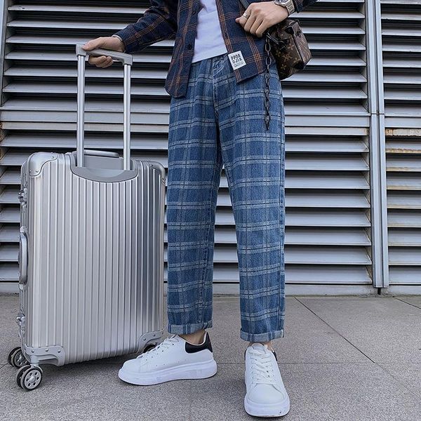 spring plaid jeans men's fashion retro casual jeans men streetwear korean loose hip-hop straight denim trousers mens -3xl, Blue
spring plaid jeans men's fashion retro casual jeans men streetwear korean loose hip-hop straight denim trousers mens -3xl, Blue