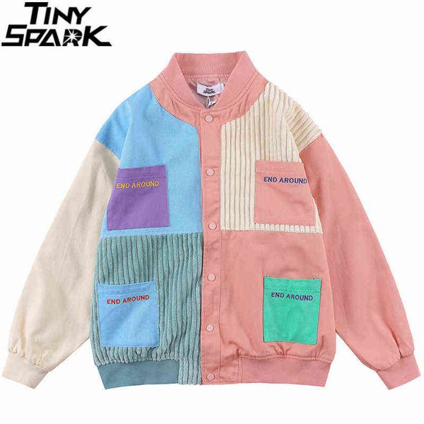 men denim jacket hip hop streetwear color block patchwork pockets jacket 2021 autumn harajuku cotton casual jacket coat outwear y1106, Black;brown
men denim jacket hip hop streetwear color block patchwork pockets jacket 2021 autumn harajuku cotton casual jacket coat outwear y1106, Black;brown