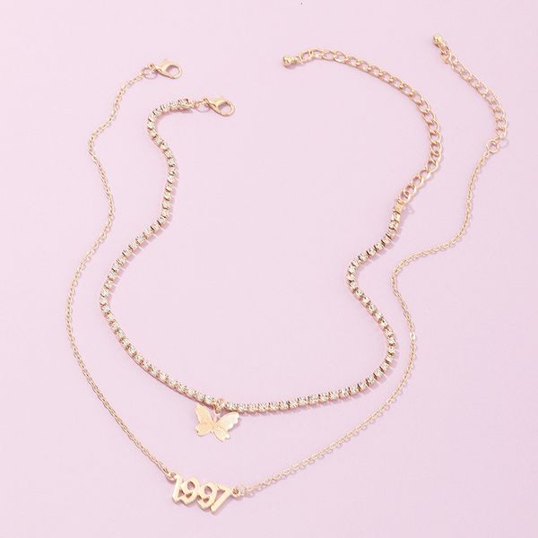 nz1827 jewelry ins popular digital year temperament diamond chain butterfly necklace, Silver
nz1827 jewelry ins popular digital year temperament diamond chain butterfly necklace, Silver