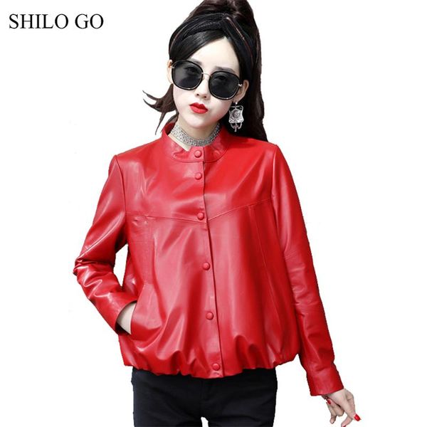 women's jackets shilo go leather jacket womens spring fashion sheepskin genuine coat stand collar single breasted casual loose, Black;brown
women's jackets shilo go leather jacket womens spring fashion sheepskin genuine coat stand collar single breasted casual loose, Black;brown