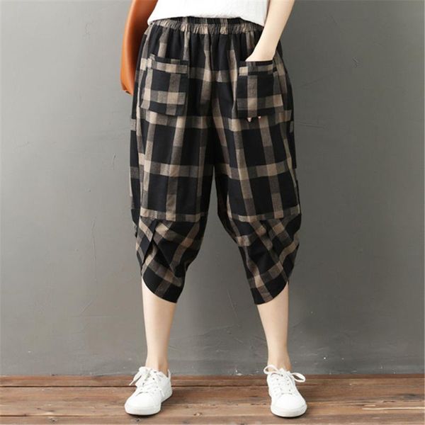 women's pants & capris vintage linen harem striped plaid cropped bloomers summer harajuku casual capri trousers sarouel femme, Black;white
women's pants & capris vintage linen harem striped plaid cropped bloomers summer harajuku casual capri trousers sarouel femme, Black;white