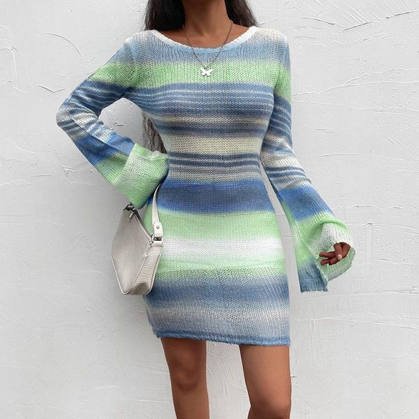 casual dresses dress women flared sleeves striped backless sweater mini female clothing woman autumn design elegant vestidos, Black;gray
casual dresses dress women flared sleeves striped backless sweater mini female clothing woman autumn design elegant vestidos, Black;gray