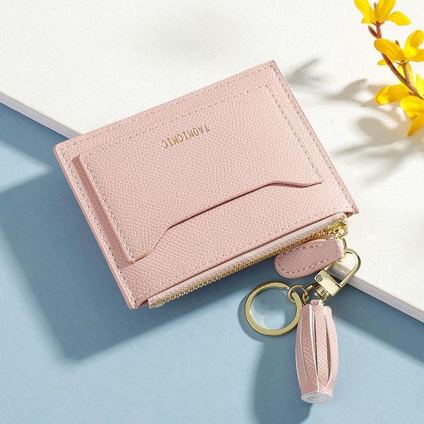 card holders creative tassel zipper coin purse mini thin wallet multi-card keychain package women bag, Brown;gray
card holders creative tassel zipper coin purse mini thin wallet multi-card keychain package women bag, Brown;gray