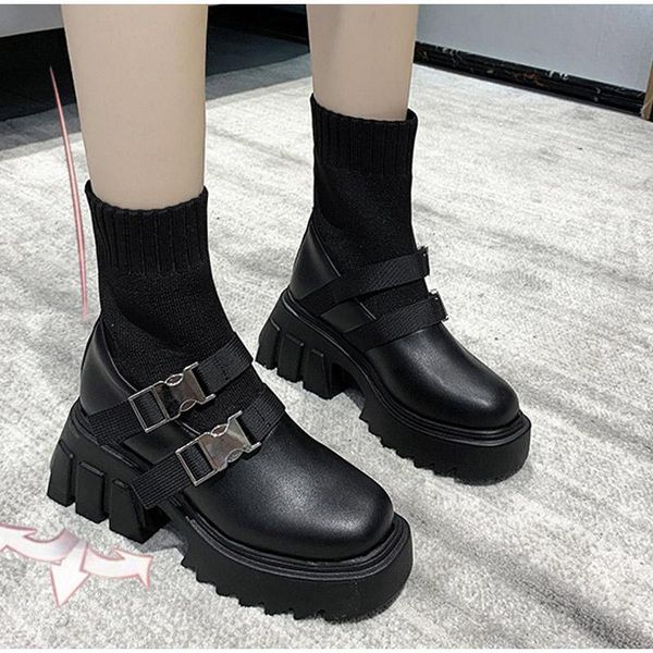 boots women's ankle knitted high slip on short boot female thick heels platform shoes buckle straps winter plush women 2021, Black
boots women's ankle knitted high slip on short boot female thick heels platform shoes buckle straps winter plush women 2021, Black