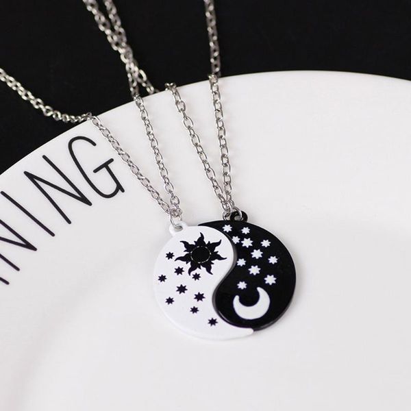 sun moon necklace friend gift black white friendship pendant couple choker men and women jewellery, Silver
sun moon necklace friend gift black white friendship pendant couple choker men and women jewellery, Silver