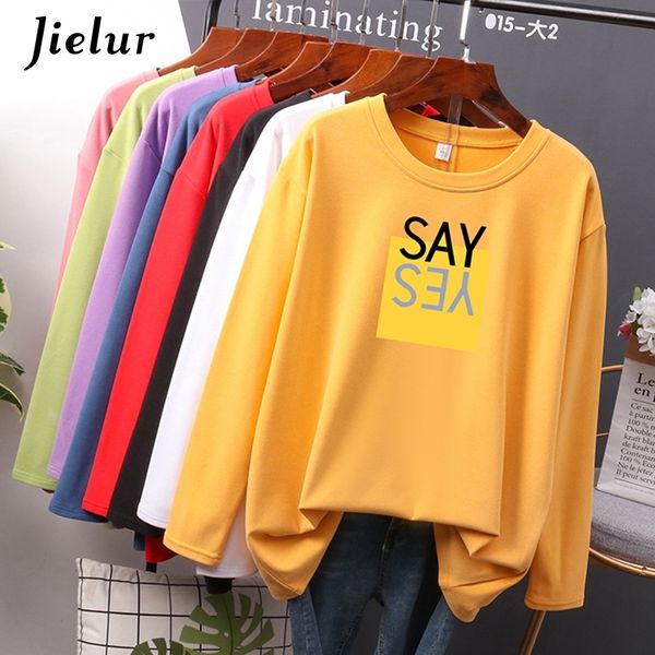jielur new oversized autumn print letter t shirt women loose simple korean female t-shirt -4xl cotton yellow white 210306
jielur new oversized autumn print letter t shirt women loose simple korean female t-shirt -4xl cotton yellow white 210306