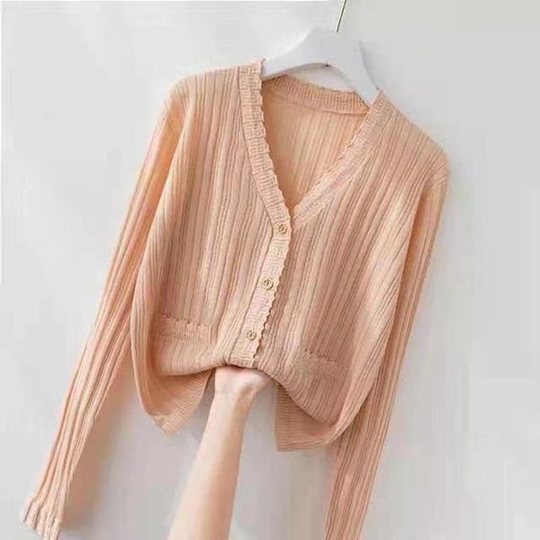 women's knits & tees v-neck ice silk cardigans women summer knitted sweater thin black white ladies casual knitting coats 2021 cardigan
women's knits & tees v-neck ice silk cardigans women summer knitted sweater thin black white ladies casual knitting coats 2021 cardigan