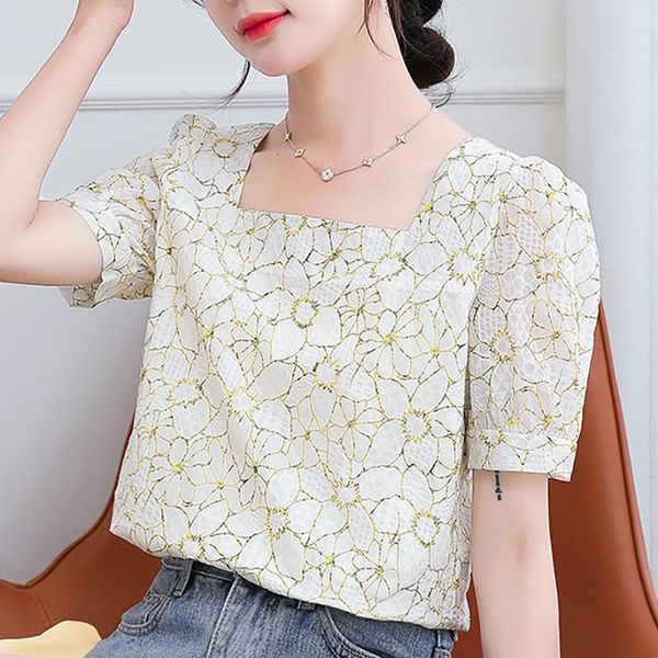 women's polos women clothing printing chiffon blouse female korean shirts ladies blusas shirt square collar puff sleeve sweet, White
women's polos women clothing printing chiffon blouse female korean shirts ladies blusas shirt square collar puff sleeve sweet, White