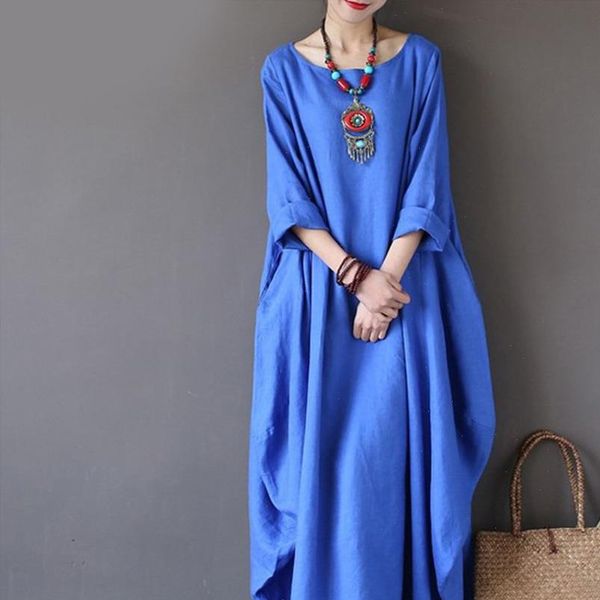 kaftan womens maxi dress summer o neck long sleeve spring cotton linen robe dresses plus size large size dresses, Black;gray
kaftan womens maxi dress summer o neck long sleeve spring cotton linen robe dresses plus size large size dresses, Black;gray
