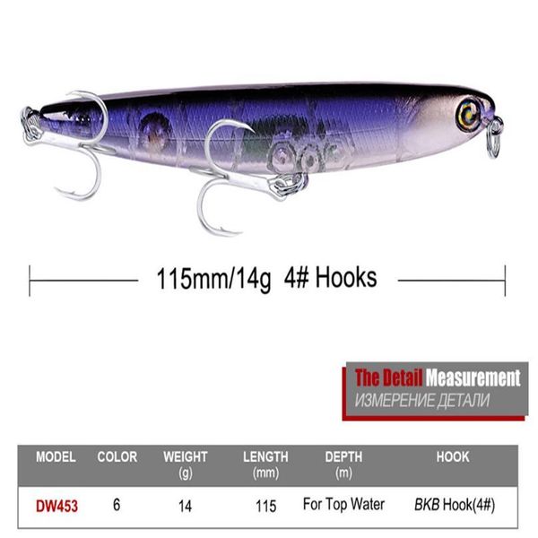 1pcs new fishing lure 115mm 14g floating pencil wobbler hard bait barbed hook fishing tackle bass pike peche isca ar jllyou
1pcs new fishing lure 115mm 14g floating pencil wobbler hard bait barbed hook fishing tackle bass pike peche isca ar jllyou