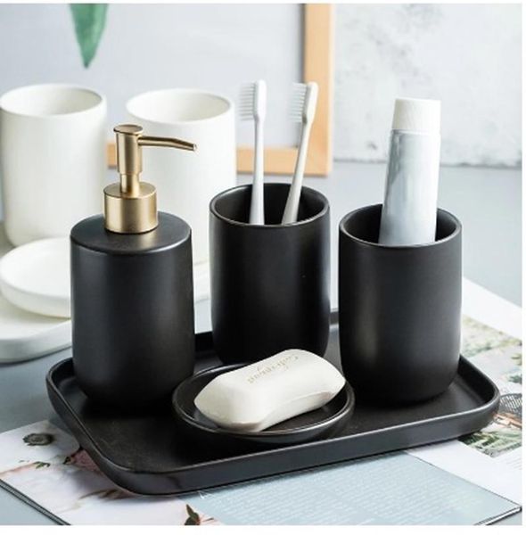 ceramic wash set bathroom decoration accessories lotion bottle soap dish black storagetray shower gel dispenser household bathr
ceramic wash set bathroom decoration accessories lotion bottle soap dish black storagetray shower gel dispenser household bathr