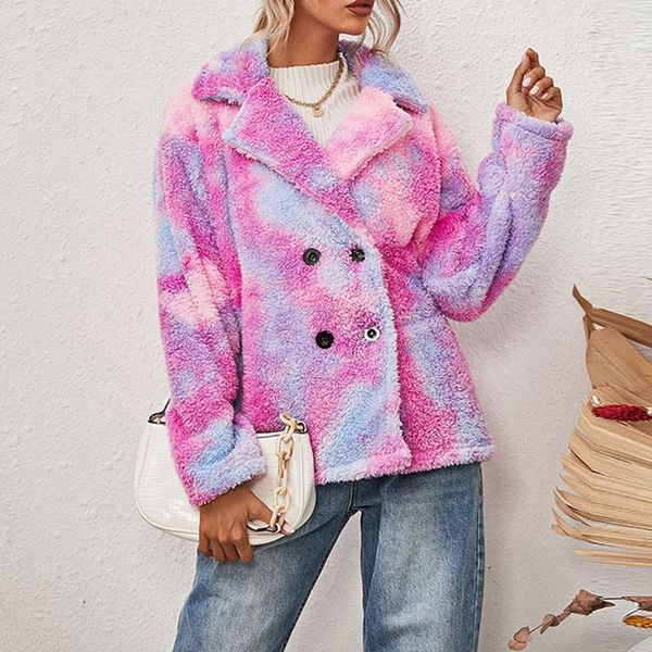 women's fashion tie dye printed double side plush long sleeve jacket jackets, Black;brown
women's fashion tie dye printed double side plush long sleeve jacket jackets, Black;brown