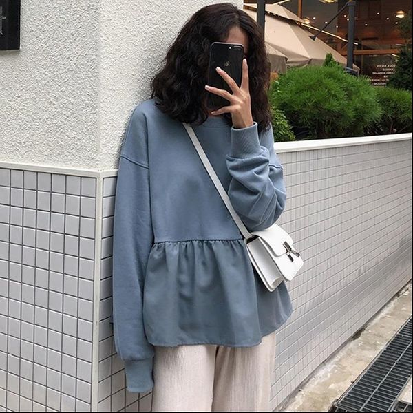 women hoodie sweatshirts autumn winter harajuku solid ruffle long sleeve hoodies o neck pullovers casual loose thin sweatshirt, Black
women hoodie sweatshirts autumn winter harajuku solid ruffle long sleeve hoodies o neck pullovers casual loose thin sweatshirt, Black