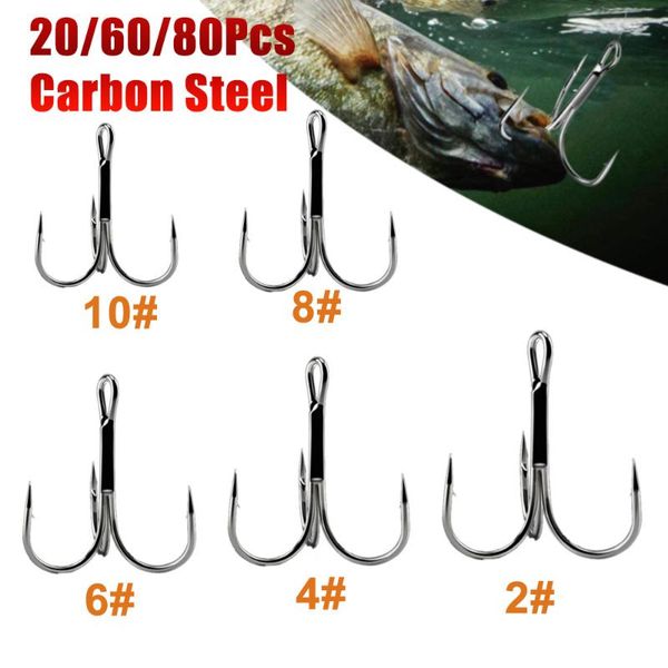 fishing hooks hook 20/60/80pcs 2/4/6/8/10# high carbon steel treble tackle tool round bend fish for bass carp
fishing hooks hook 20/60/80pcs 2/4/6/8/10# high carbon steel treble tackle tool round bend fish for bass carp