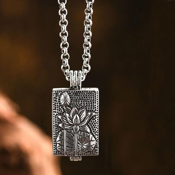 chains design retro pendant men's amulet necklace gawu box can be opened to hold things jewelry accessories, Silver
chains design retro pendant men's amulet necklace gawu box can be opened to hold things jewelry accessories, Silver