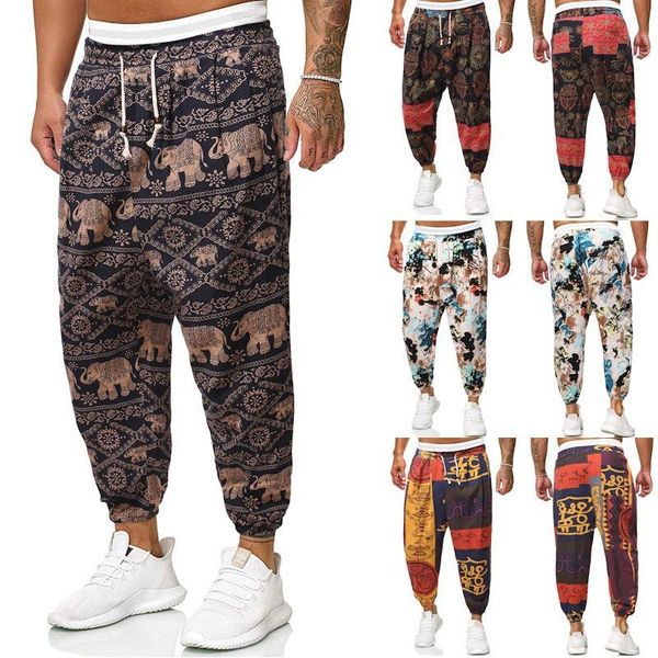 men's pants national print linen loose pencil mens clothing casual ankle-length streetwear men 2021 harem, Black
men's pants national print linen loose pencil mens clothing casual ankle-length streetwear men 2021 harem, Black