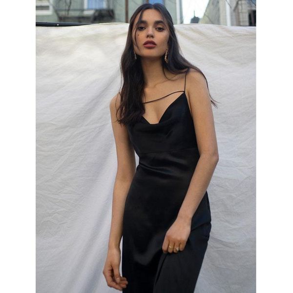 casual dresses 276#ref silk suspender dress 2021 summer french style women's, Black;gray
casual dresses 276#ref silk suspender dress 2021 summer french style women's, Black;gray