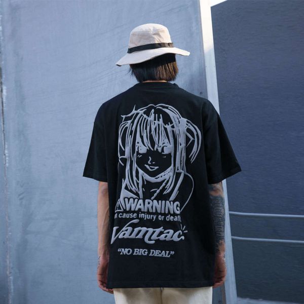 vamtac 2021 spring and summer new street style cartoon girl print fashion brand loose couple personality t-shirt, White;black
vamtac 2021 spring and summer new street style cartoon girl print fashion brand loose couple personality t-shirt, White;black