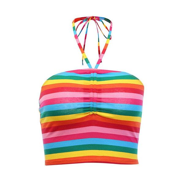 women's swimwear womens wrapped chest girls tank ladies rainbow striped sling sleeveless backless beach vacation hanging neck wrap, White;black
women's swimwear womens wrapped chest girls tank ladies rainbow striped sling sleeveless backless beach vacation hanging neck wrap, White;black