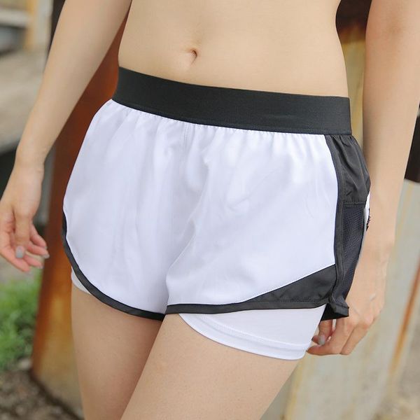 women's shorts sports female fake two pieces with pockets loose and quick-drying running slim yoga anti-glare fitness, White;black
women's shorts sports female fake two pieces with pockets loose and quick-drying running slim yoga anti-glare fitness, White;black