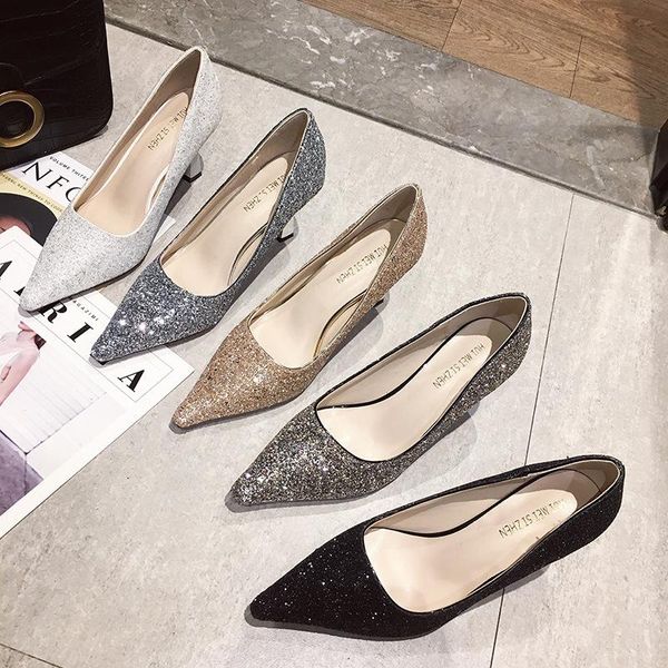 dress shoes bling gold/silver pointed high heels women glitter wedding strange party pumps ladies scarpe donna, Black
dress shoes bling gold/silver pointed high heels women glitter wedding strange party pumps ladies scarpe donna, Black