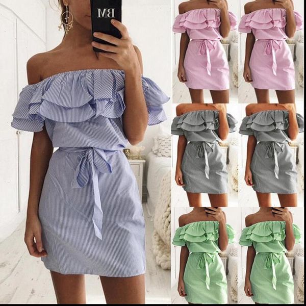 off shoulder strapless striped ruffles dress women 2021 summer sundresses beach casual shirt short mini party dresses robe femme, Black;gray
off shoulder strapless striped ruffles dress women 2021 summer sundresses beach casual shirt short mini party dresses robe femme, Black;gray