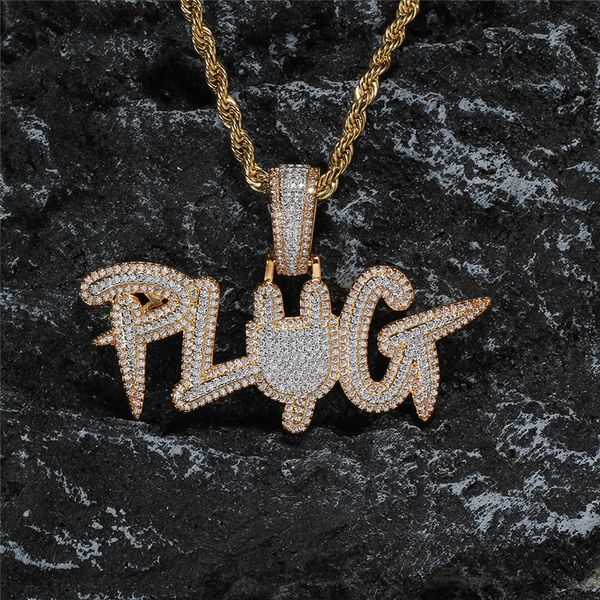 hip hop iced out letter plug pendant necklace gold silver plated with tennis chain mens bling jewelry gift
hip hop iced out letter plug pendant necklace gold silver plated with tennis chain mens bling jewelry gift