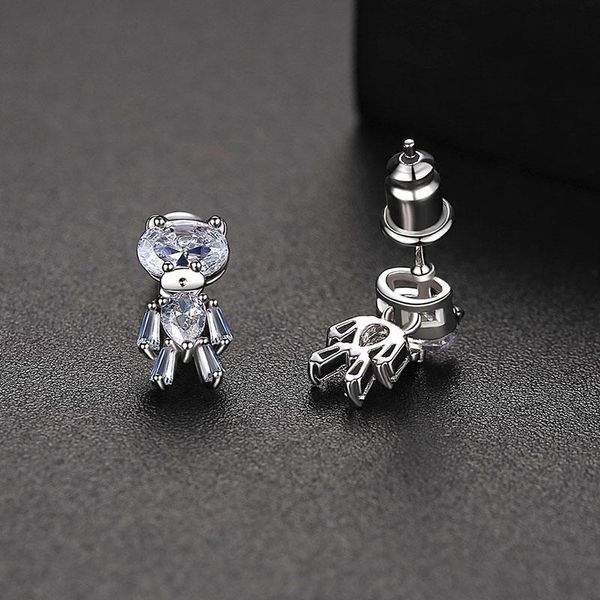 stud girl's cartoon bear ear studs copper inlaid with 3a zircon fashion simple innovative cute earrings for ladies classic, Golden;silver
stud girl's cartoon bear ear studs copper inlaid with 3a zircon fashion simple innovative cute earrings for ladies classic, Golden;silver
