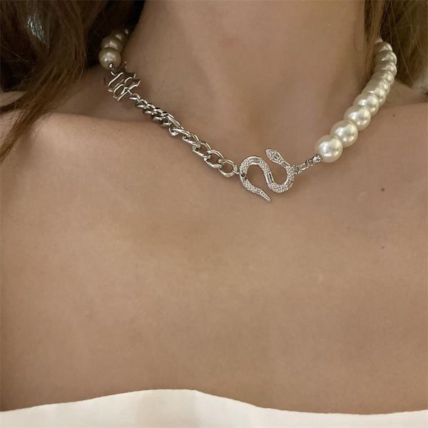 chains punk silver color snake letter pearl bead choker necklace for women girl metal geometric pendant necklaces party jewelry
chains punk silver color snake letter pearl bead choker necklace for women girl metal geometric pendant necklaces party jewelry