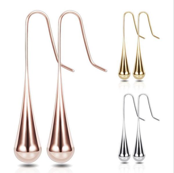 fashion womens high polish smooth drop water jewelry earring stainless steel black rose gold color earrings, Golden;silver
fashion womens high polish smooth drop water jewelry earring stainless steel black rose gold color earrings, Golden;silver