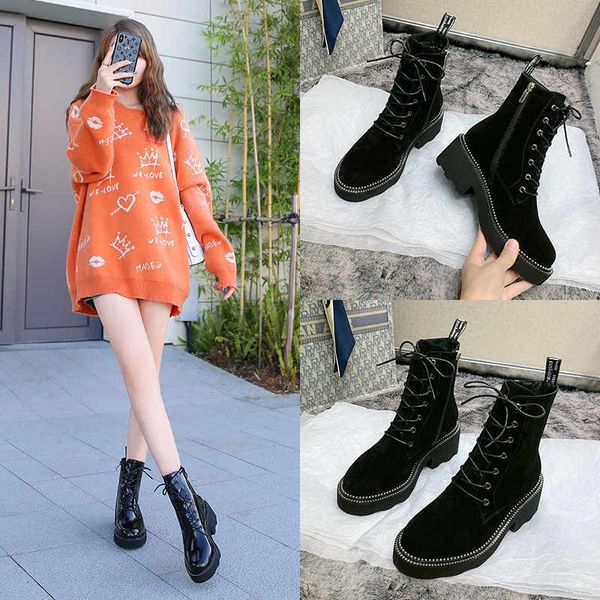 boots cool fall / winter 2021 thick bottom lace up british style women's short net red versatile, Black
boots cool fall / winter 2021 thick bottom lace up british style women's short net red versatile, Black