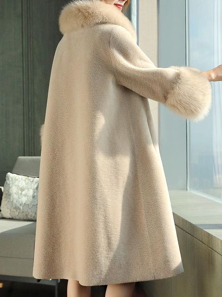 women's fur & faux sheep shearling jacket real wool coats 2021 luxury natural collar long warm winter coat women 1922, Black
women's fur & faux sheep shearling jacket real wool coats 2021 luxury natural collar long warm winter coat women 1922, Black