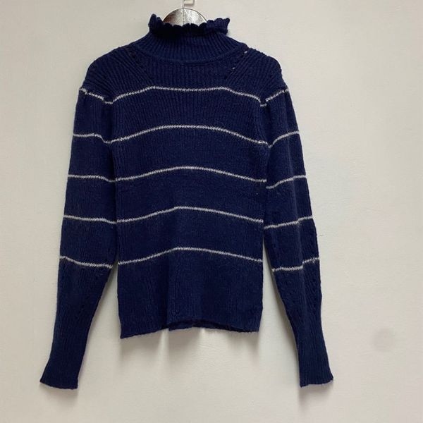 2021 new hollow out stripes sweater women vintage turtleneck long sleeve knitted pull jjmk, White;black
2021 new hollow out stripes sweater women vintage turtleneck long sleeve knitted pull jjmk, White;black