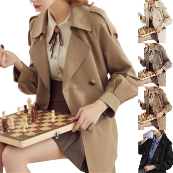 women's wool & blends women plain notch coats lapel double breasted tie waist jackets casual long sleeve winter autumn trench coat eleg, Black
women's wool & blends women plain notch coats lapel double breasted tie waist jackets casual long sleeve winter autumn trench coat eleg, Black