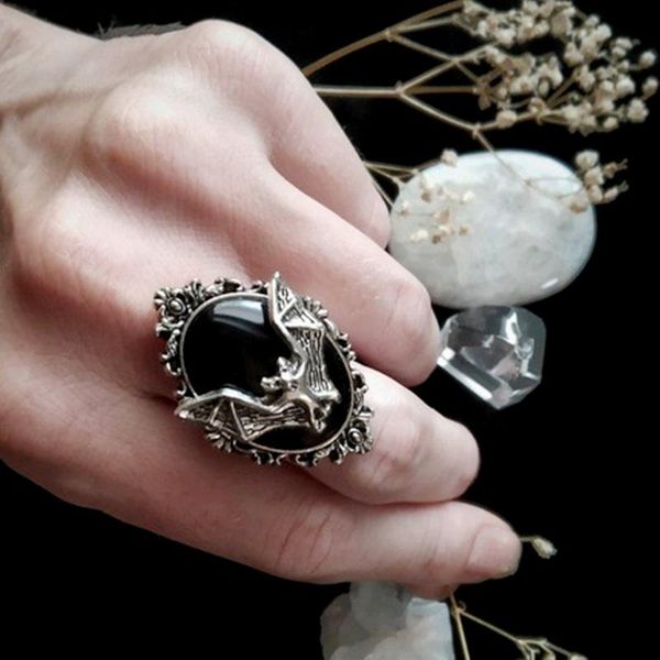 cluster rings classic women halloween adjustable ring fashion animal bat black stone jewelry for men holiday gift, Golden;silver
cluster rings classic women halloween adjustable ring fashion animal bat black stone jewelry for men holiday gift, Golden;silver