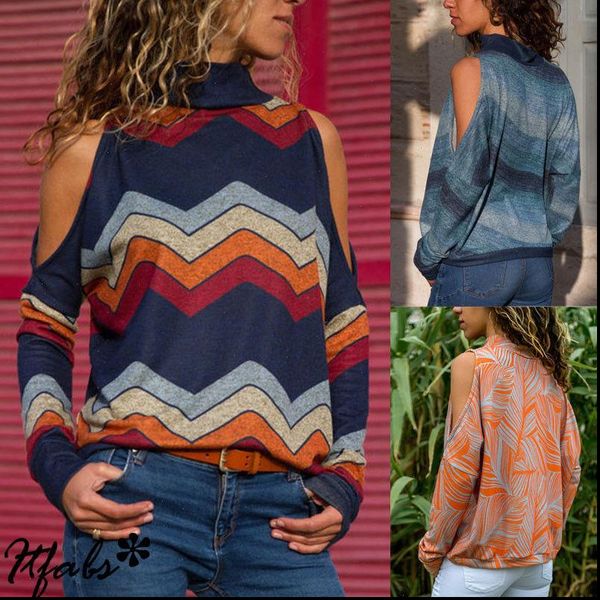 2021 women cold shoulder high neck long sleeves shirt blouse ladies long sleeve printed casual blouse, White
2021 women cold shoulder high neck long sleeves shirt blouse ladies long sleeve printed casual blouse, White