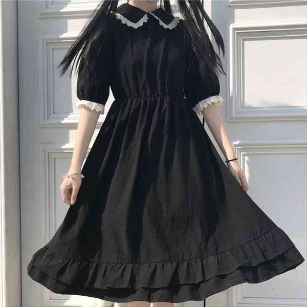 summer black kawaii lolita style dress mori girl fairy cute lolita peter pan collar puff sleeve dress fashion women, Black;gray
summer black kawaii lolita style dress mori girl fairy cute lolita peter pan collar puff sleeve dress fashion women, Black;gray