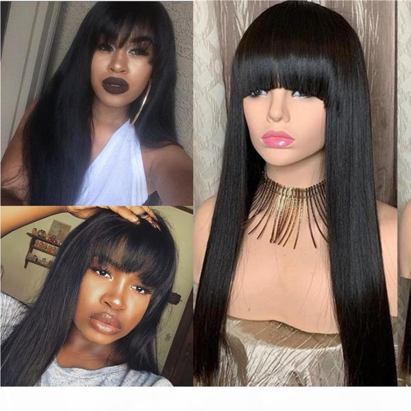 silk human hair wigs with bangs 180% remy brazilian straight human hair wigs with bangs human hair for women, Black;brown
silk human hair wigs with bangs 180% remy brazilian straight human hair wigs with bangs human hair for women, Black;brown