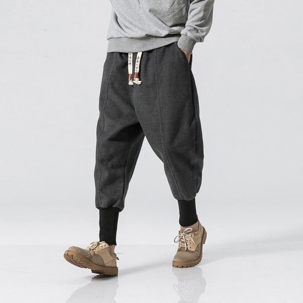 men's harem pants chinese style harajuku ankle banded jogger sweatpants loose casual male streetwear thick trousers, Black
men's harem pants chinese style harajuku ankle banded jogger sweatpants loose casual male streetwear thick trousers, Black