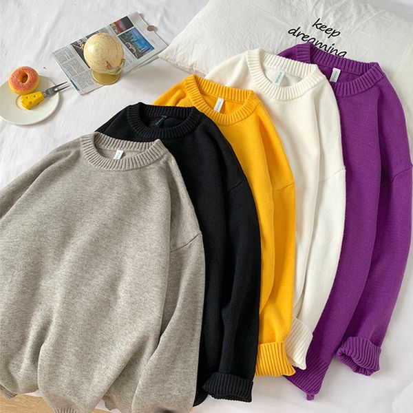 new 2021 woman fashion solid color womens casual oversize pullovers korean streetwear 12 colors man sweater 3ms7, White;black
new 2021 woman fashion solid color womens casual oversize pullovers korean streetwear 12 colors man sweater 3ms7, White;black