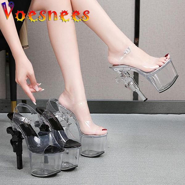 sandals women platform shoes transparent pole dance summer strange style high heels 17cm, Black
sandals women platform shoes transparent pole dance summer strange style high heels 17cm, Black