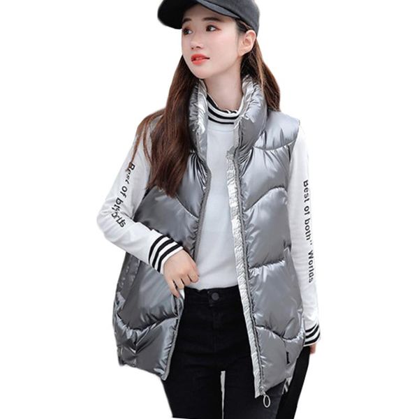 women's vests autumn winter jacket clothing shiny down cotton vest coat 2021 korean loose sleeveless waistcoat student overcoat, Black;white
women's vests autumn winter jacket clothing shiny down cotton vest coat 2021 korean loose sleeveless waistcoat student overcoat, Black;white
