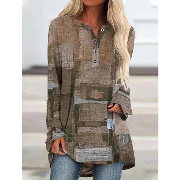 women's blouses & shirts women fashion casual color block round neck long sleeve loose harajuku t shirt button large size ladies printi, White
women's blouses & shirts women fashion casual color block round neck long sleeve loose harajuku t shirt button large size ladies printi, White