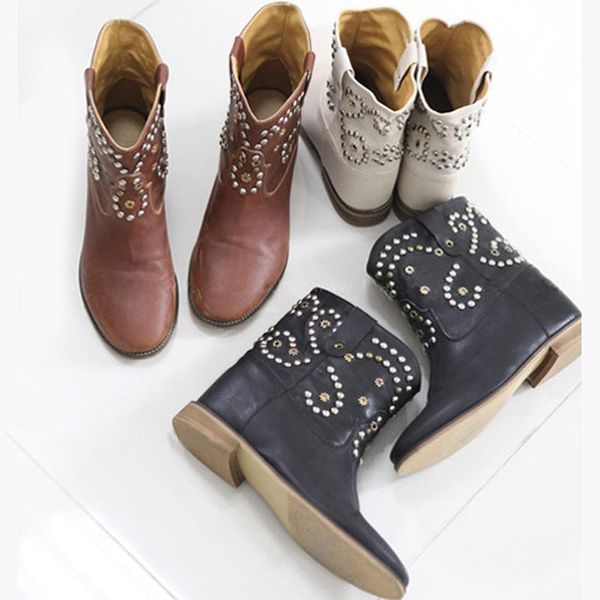 boots retro genuine leather crystal studs women ankle height increasing heel rivets bottines slip on runway shoes woman, Black
boots retro genuine leather crystal studs women ankle height increasing heel rivets bottines slip on runway shoes woman, Black