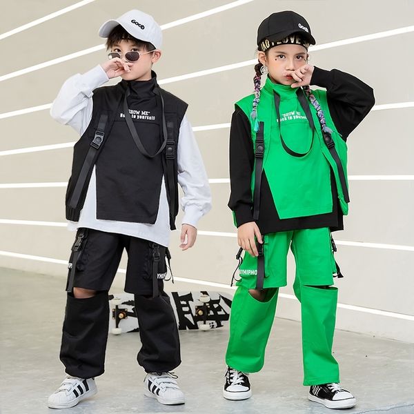 kids festival hip hop dancing clothing sweatshirt high neck vest tactical cargo pants girl boy jazz dance costume clothes wear, Gray
kids festival hip hop dancing clothing sweatshirt high neck vest tactical cargo pants girl boy jazz dance costume clothes wear, Gray