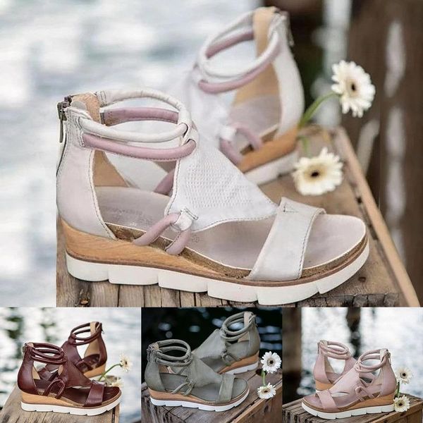 sandals 2021 women zipper platform wedges open toe solid color hollow out ladies shoes summer fashion casual female footwear, Black
sandals 2021 women zipper platform wedges open toe solid color hollow out ladies shoes summer fashion casual female footwear, Black