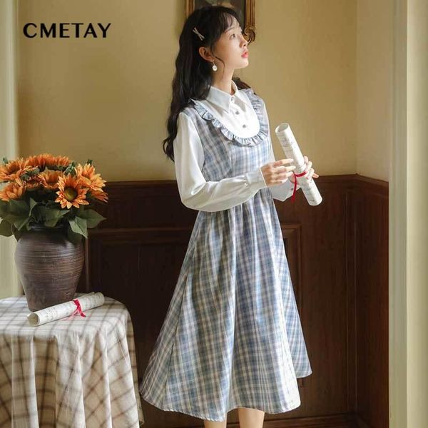 casual dresses japanese autumn women plaid dress 2021 elegant retro fake two-piece college style wooden ears lapel long sleeve shirt, Black;gray
casual dresses japanese autumn women plaid dress 2021 elegant retro fake two-piece college style wooden ears lapel long sleeve shirt, Black;gray
