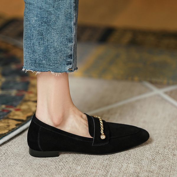 womens natural suede leather chain decoration slip-on flats loafers round toe leisure soft comfortable moccasins daily shoesdress shoes, Black
womens natural suede leather chain decoration slip-on flats loafers round toe leisure soft comfortable moccasins daily shoesdress shoes, Black